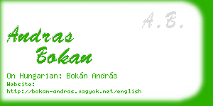 andras bokan business card
